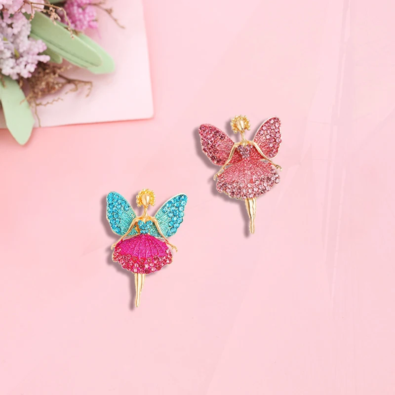 with full diamond alloy clip Fashionable and cute angel Pin