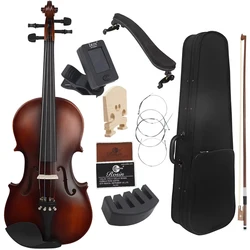 4/4 4/3 Violin Solid Wood Natural Acoustic Violin Basswood Fiddle Professional Musical Instrument With Case for Beginner