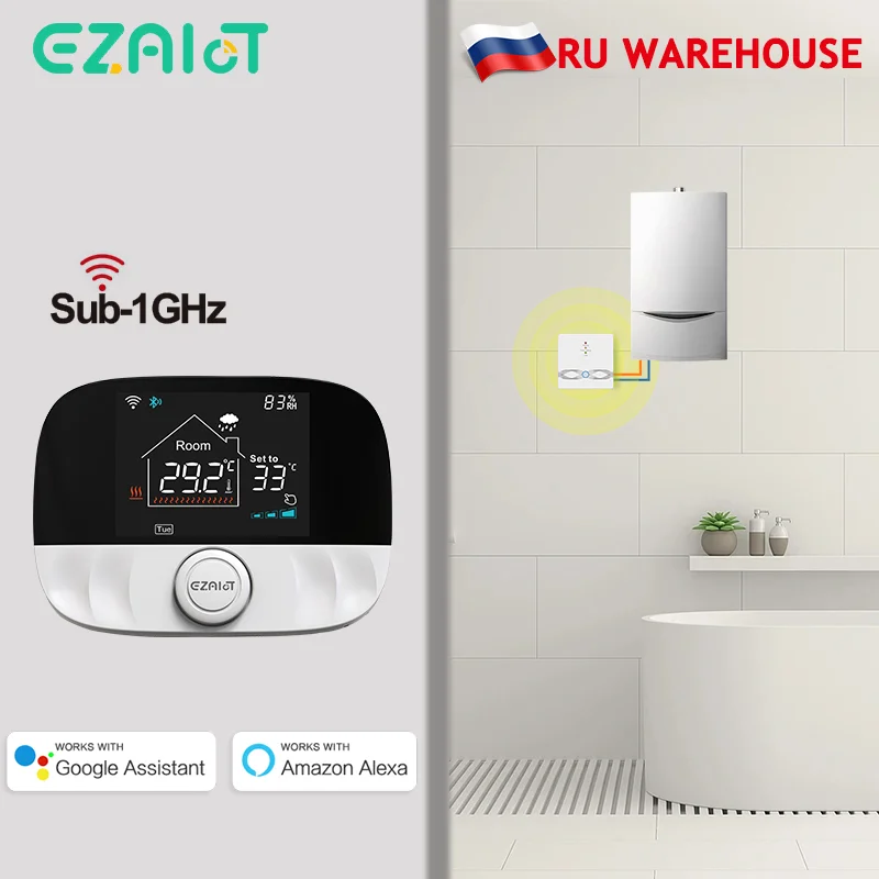 Tuya Wifi Gas Boiler Thermostat Wireless RF Home Floor Heating Temperature Controller Works with Smart Life Google Home Alexa