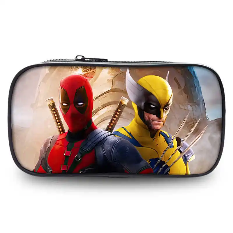 Deadpool & Wolverine Pencil Cases Kids New Marvels Action Figures Pen Bag Student Back To School Stationery Pouch Children Gift