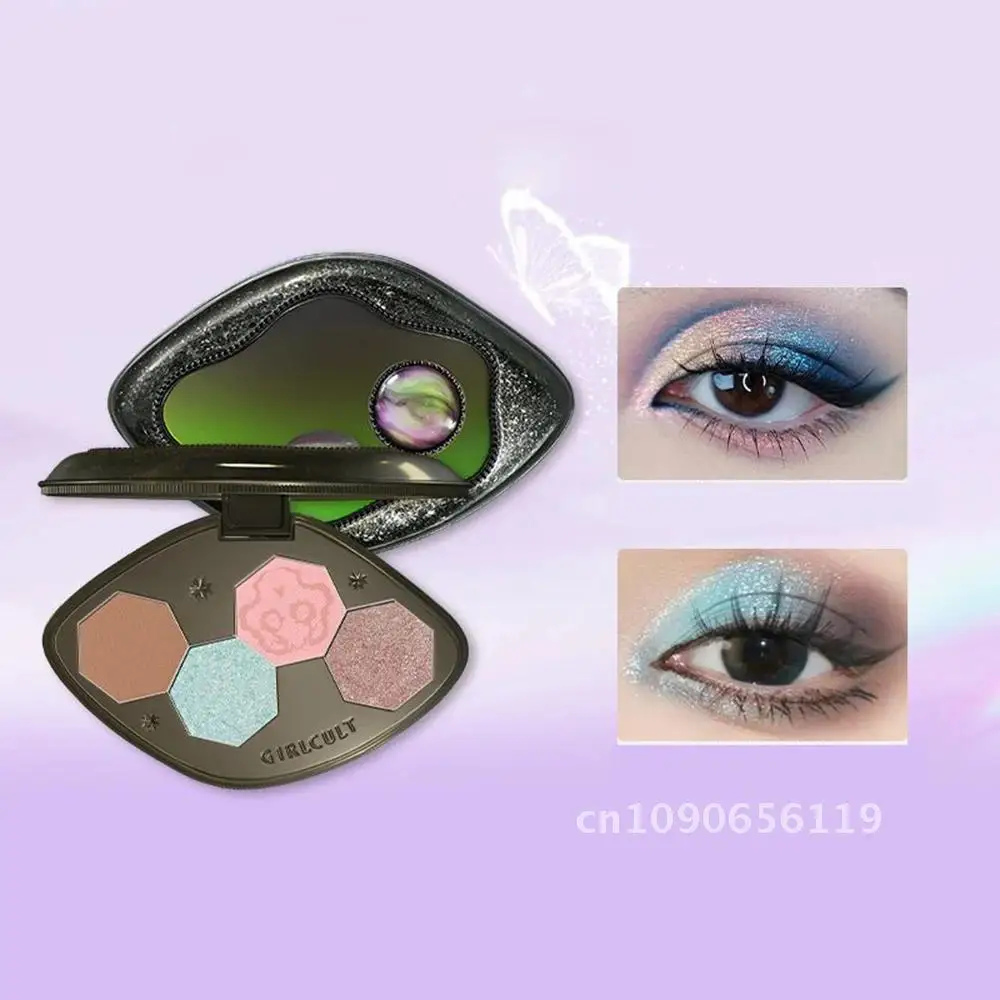 Girlcult Chameleon Tavolozza di ombretti a 4 colori Impermeabile Opaco Shimmer Viola Smokey Altamente pigmentato Facile da applicare