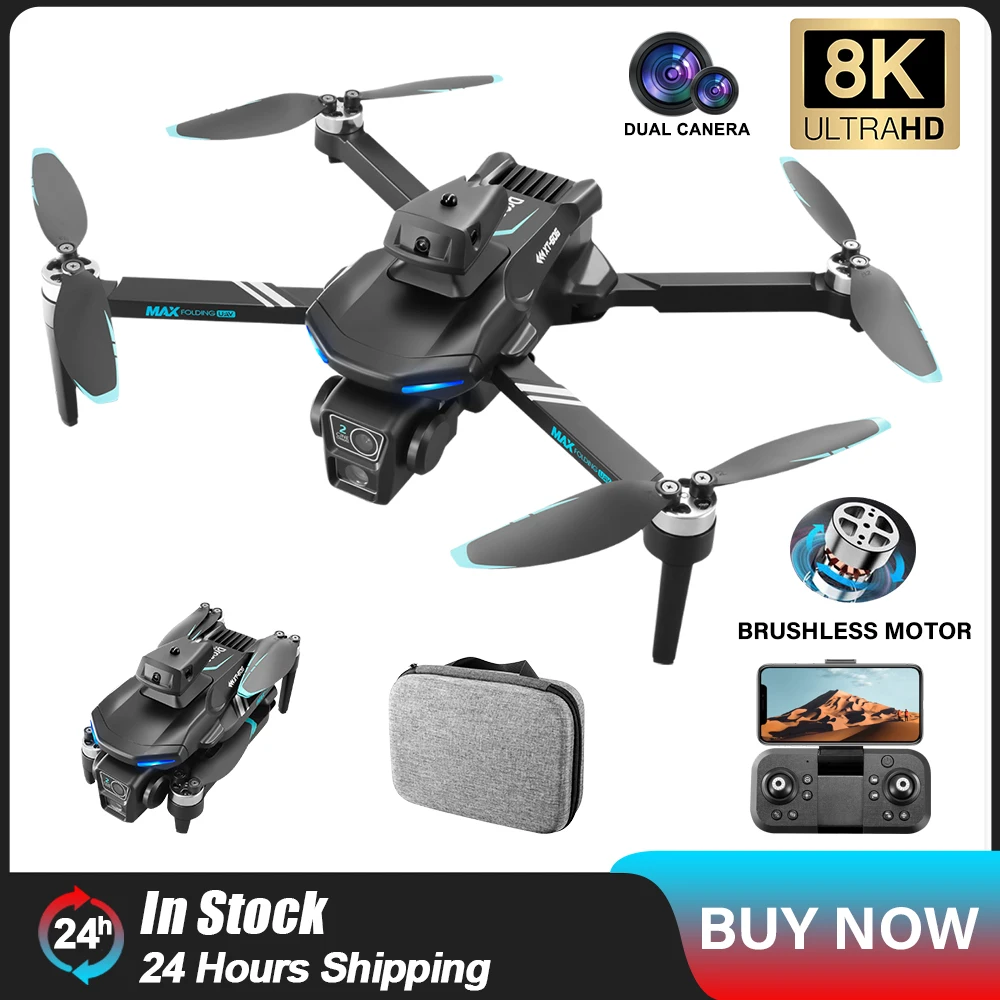 2024 New RC Drone XT606 8K Professinal Dual HD Camera Wide Angle Foldable Helicopter WIFI FPV Height Hold Gift Toy