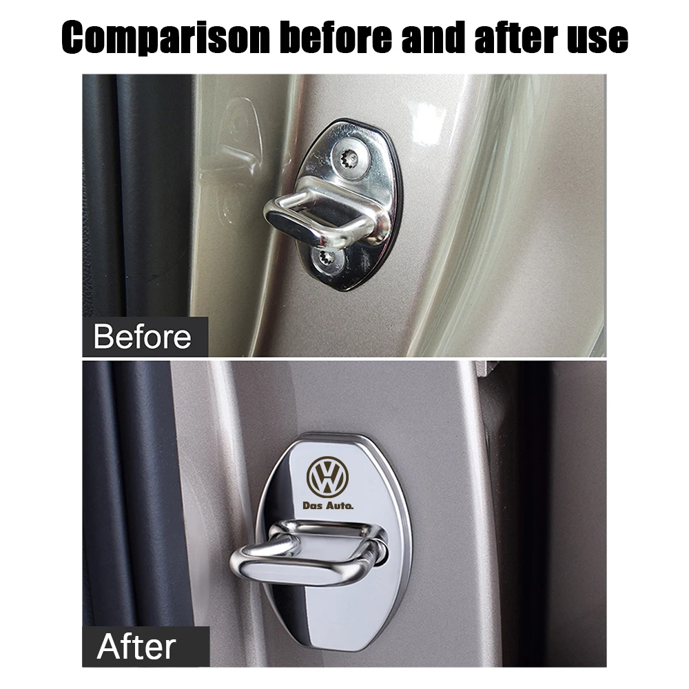 Car Door Lock Cover Protective Sticker For Volkswagen VW Golf Polo Tiguan Passat B6 Jetta Touran CADDY GTI Touareg Blue Motion