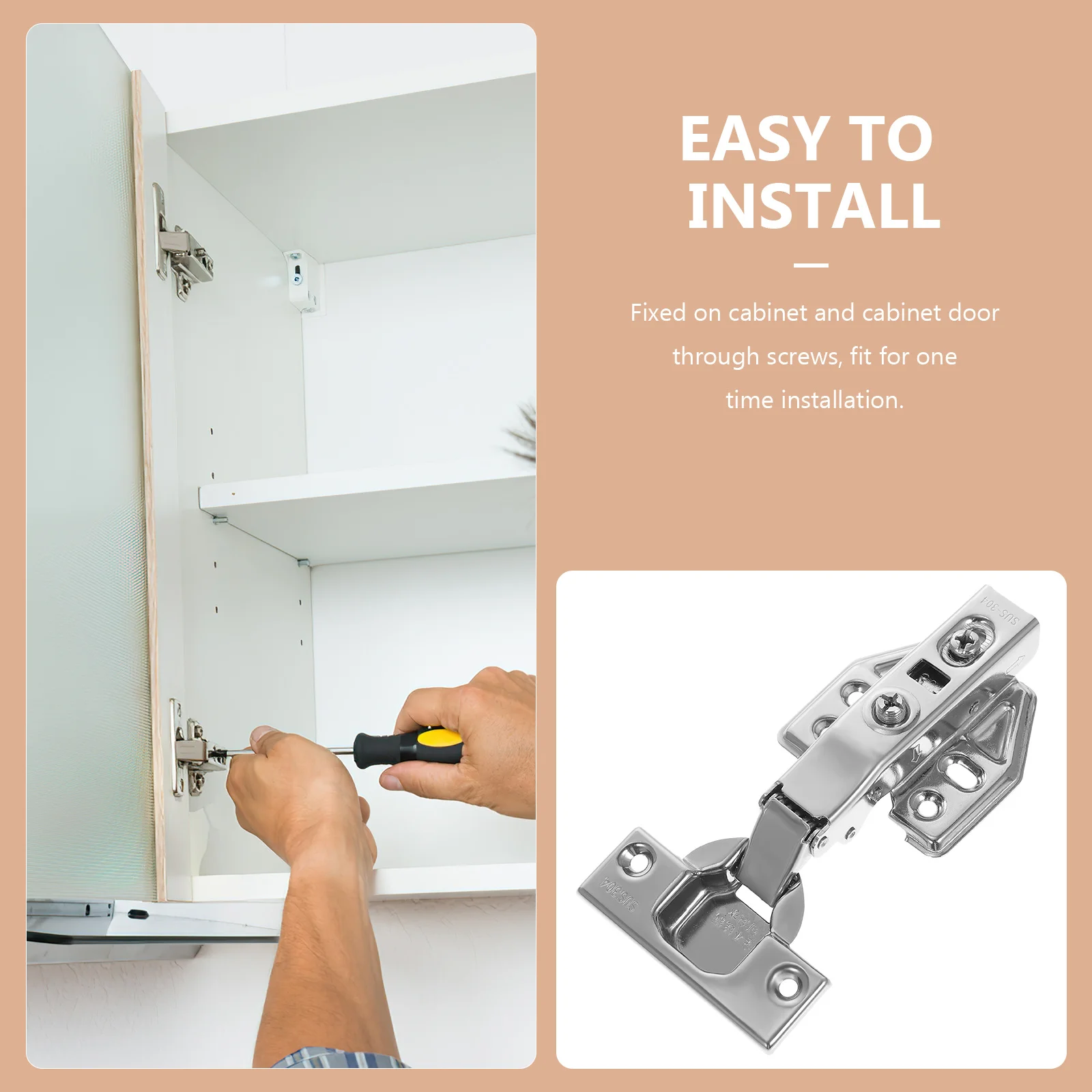 

Stainless Steel Hidden Hinge Triple Layer Plating Anti-Rust For Cabinet Door Kitchen Bathroom Corner Folding Use Cabinet