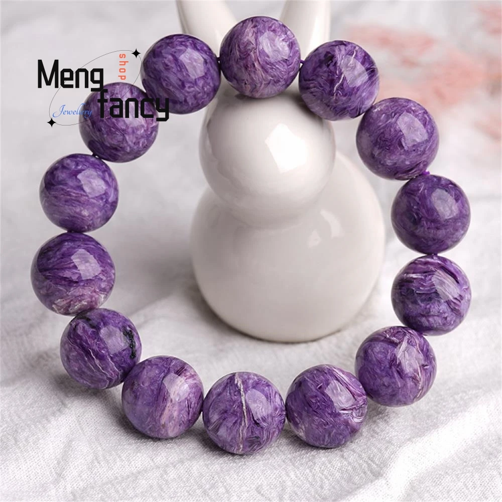 Fashion Crystal Natural Amethyst Simple Elegant High-grade Bracelet Women Imperial Purple Charoite String Popular Luxury Jewelry