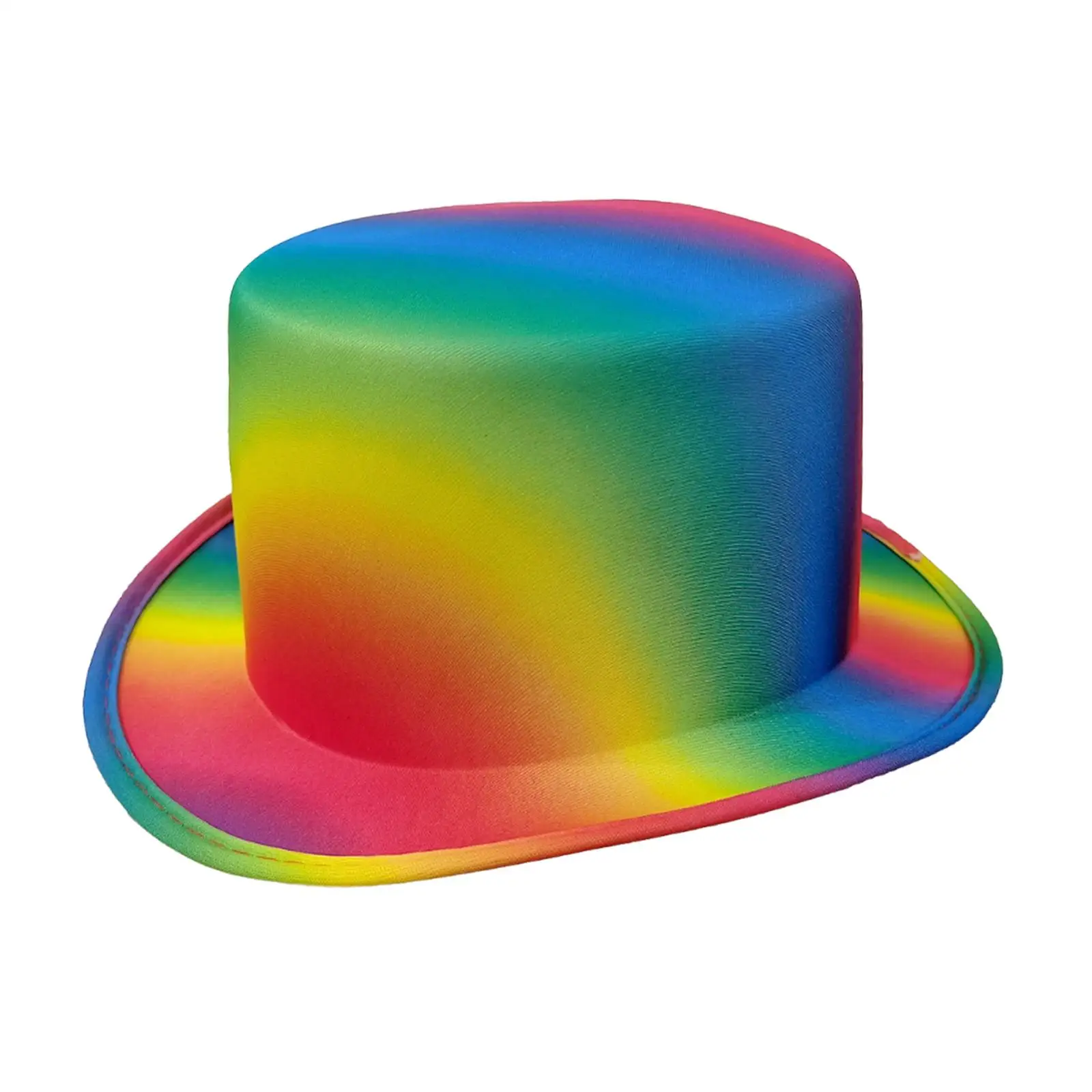 Adult Rainbow Top Hat Decorative Costume Hat for Carnival Cosplay Clown Festival