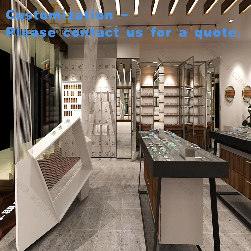 на заказ. Современный дизайн Оптическая витрина Магазины для очков Бутик-магазин Светодиодное освещение Выставочный зал Розничная торговля Алюминий