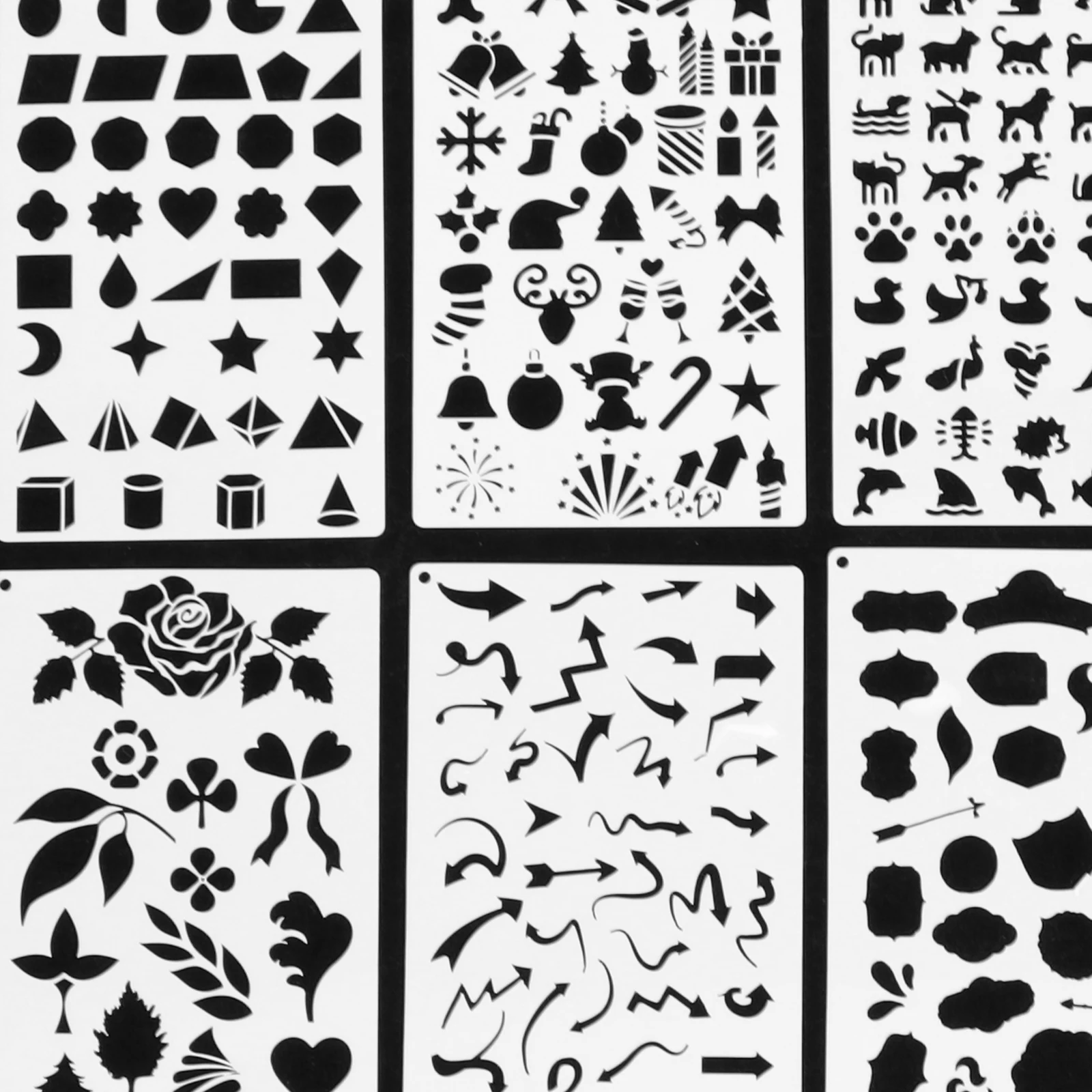 

24pcs Diy Hand Account Templates Scrapbook Journaling Supplies Plastic Hollow Stencils Reusable Stencils For Journaling