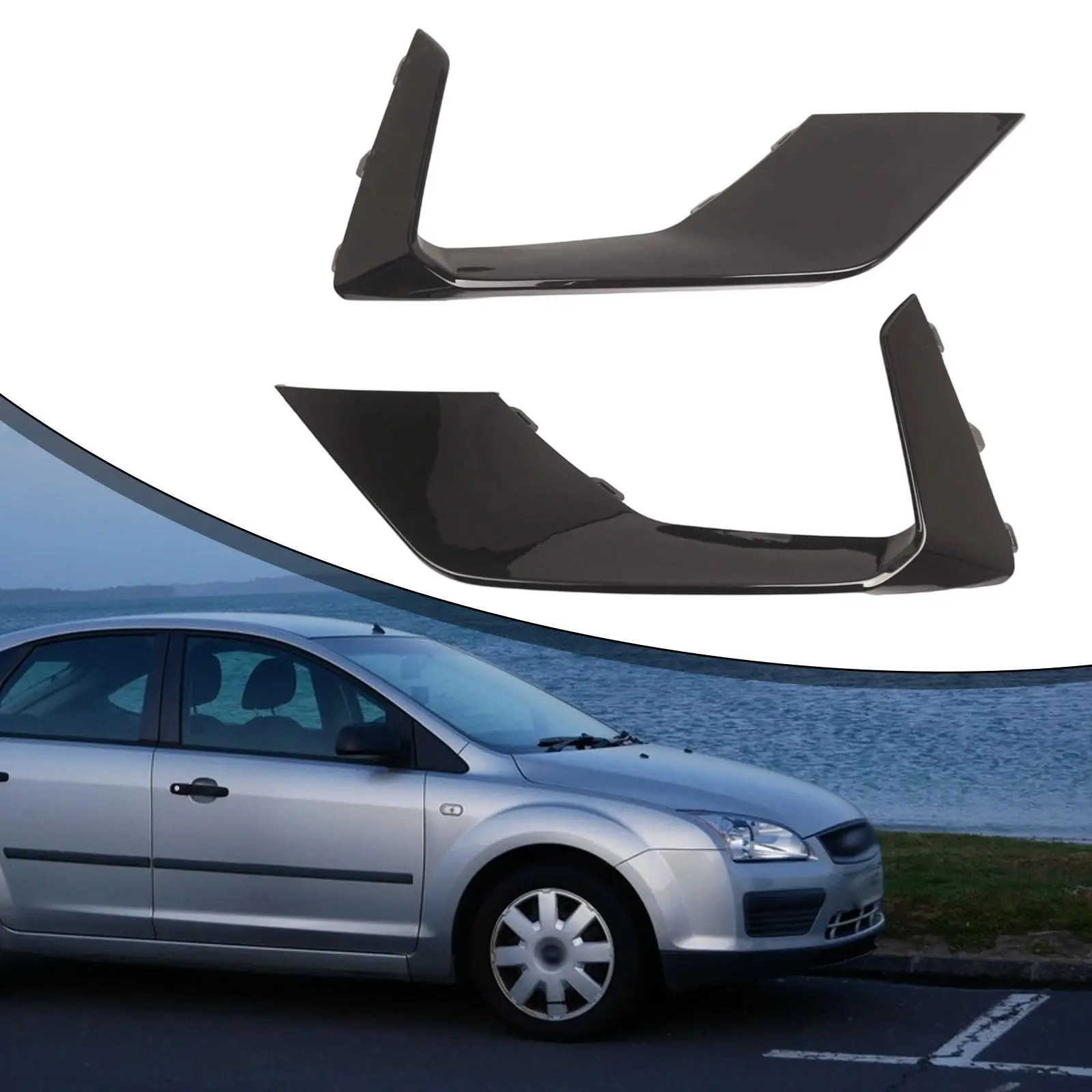 

2-х шт., лицевые детали переднего бампера, автозаменяет высокопроизводительные накладки на бампер, накладки на решетку, автомобильные аксессуары для Focus ST