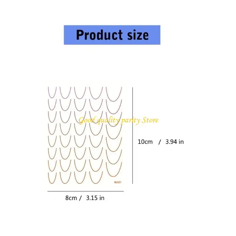 M4YA 12 예가 프랑스 라인 네일 스티커 손톱 데스칼 프랑스 팁 손톱 아트 스티커
