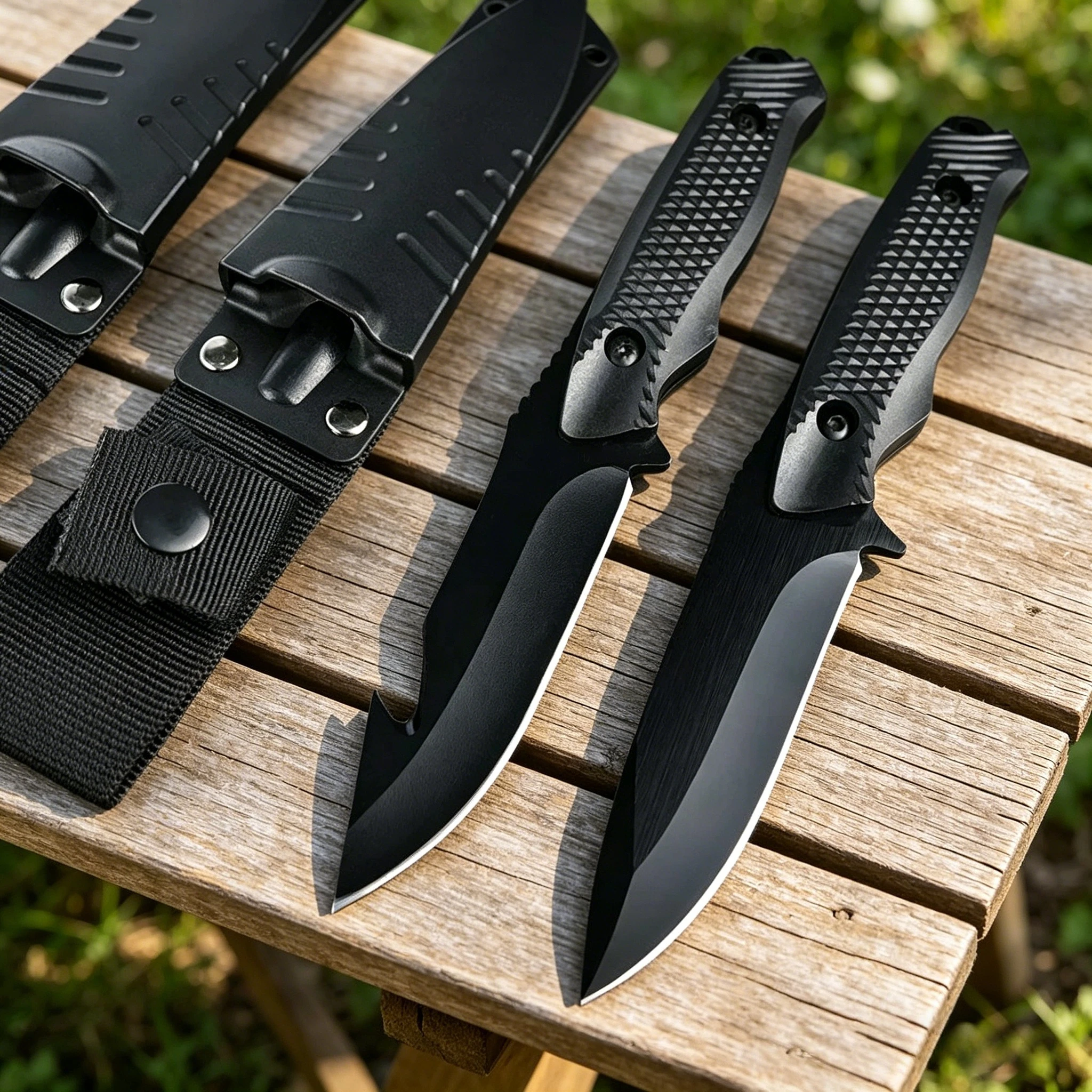 Outdoor Camping Fixed-Blade EDC Tool with ABS Handle Ideal for Hunting Jungle and Multiple Uses Includes Sheath