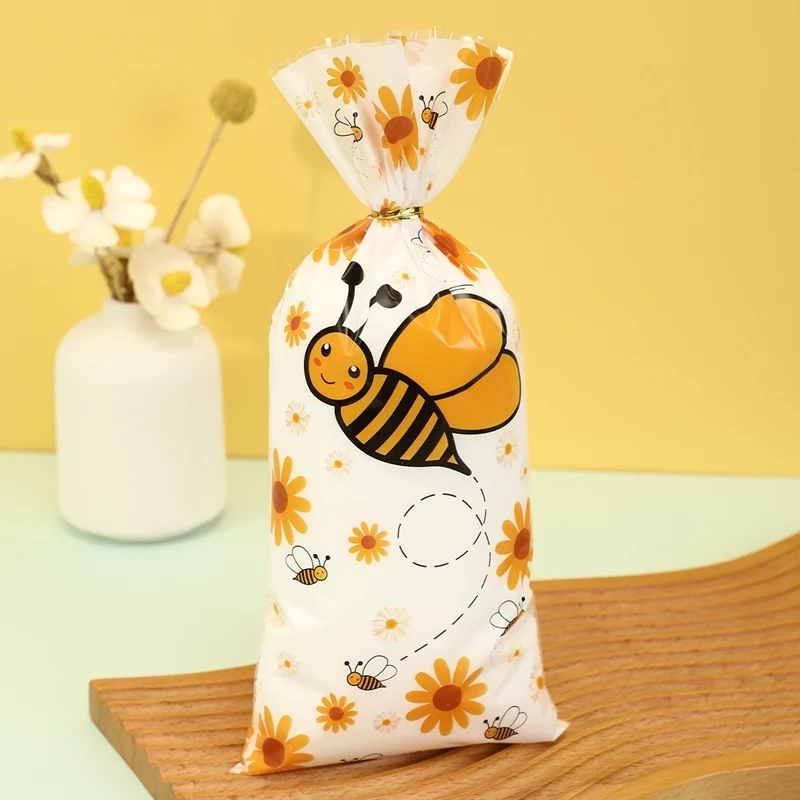 Little Bee Candy Bags, Goodie Bags Party Favor Gift Bags Cookie Packaging Loot Bags For Little Bee Theme Birthday Party Supplies