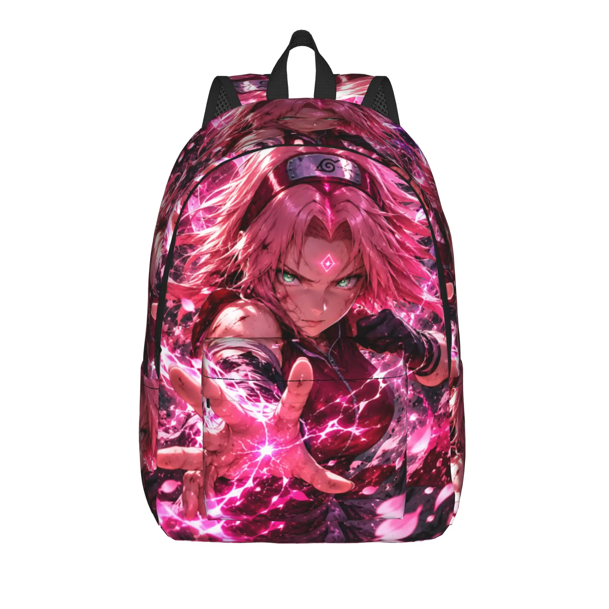 Fashion Naruto Anime Theme Backpack Sakura Mochilas Good Quality For Work Retro Washable Rucksack