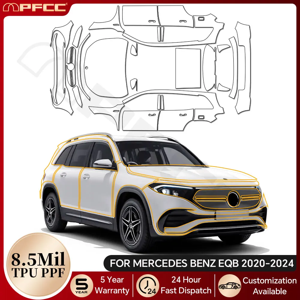 

For Mercedes Benz EQB 2022 2023 2024 TPU Paint Protection Film Pre-cut PPF Car Body Anti-Scratch Kit Clear Bra Resistant Cover