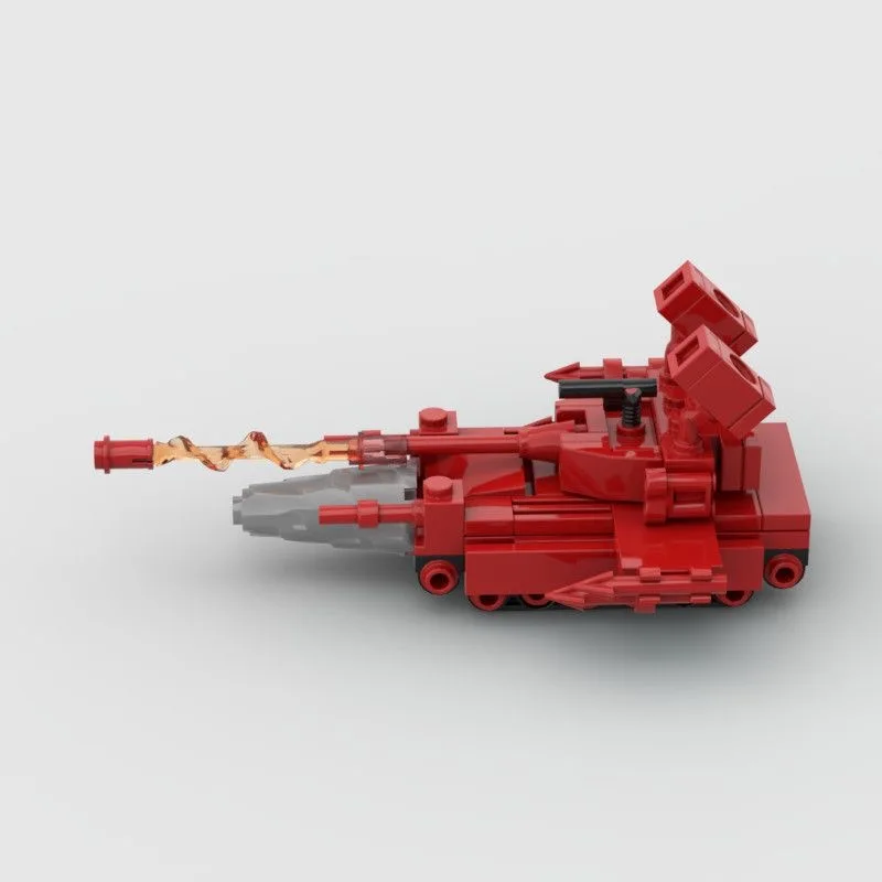 Tanque de lobo rojo, potencia de fuego completa, versión mejorada, modelo de bloques de construcción MOC, juguete para regalo de escritorio ensamblado universal para niño y niña