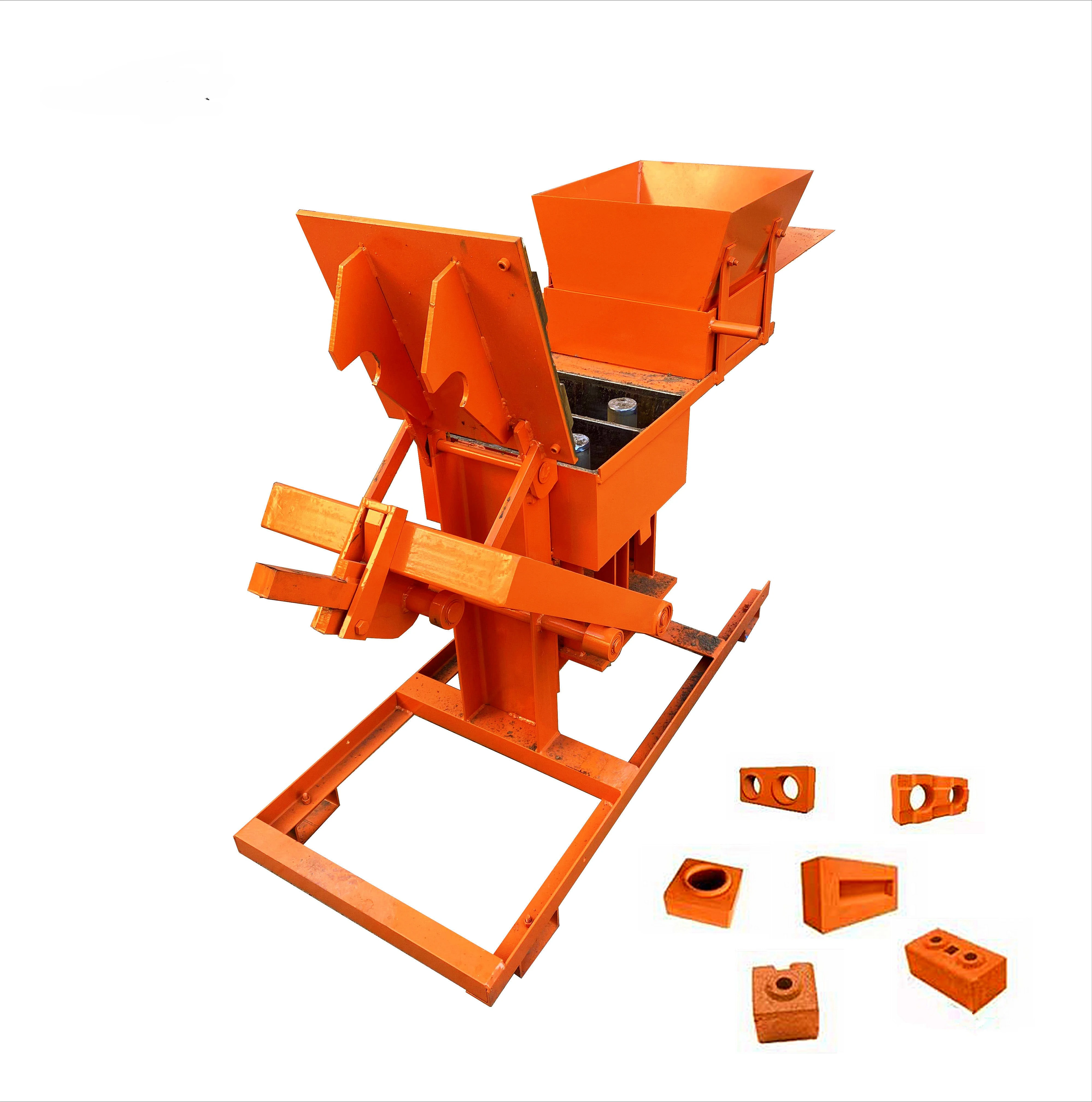 Manufacture Sale 2-40 Hand Press Manual Soil Cement Interlocking Brick Making Machine