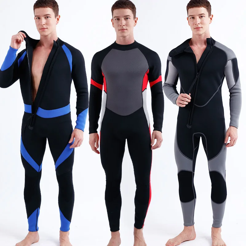 

New3mmMen's One-Piece Diving Suit Diving Suit Adult Cold-Proof Warm Wet Clothes Outdoor Diving Snorkeling Swimming Suit