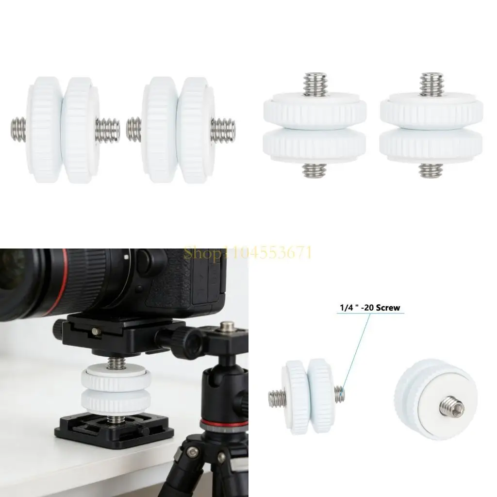 

Best Seller Rotatable 1/4 Double Male Thread Adjustable Adapter Screw White Mounting Plate For Studio Gear
