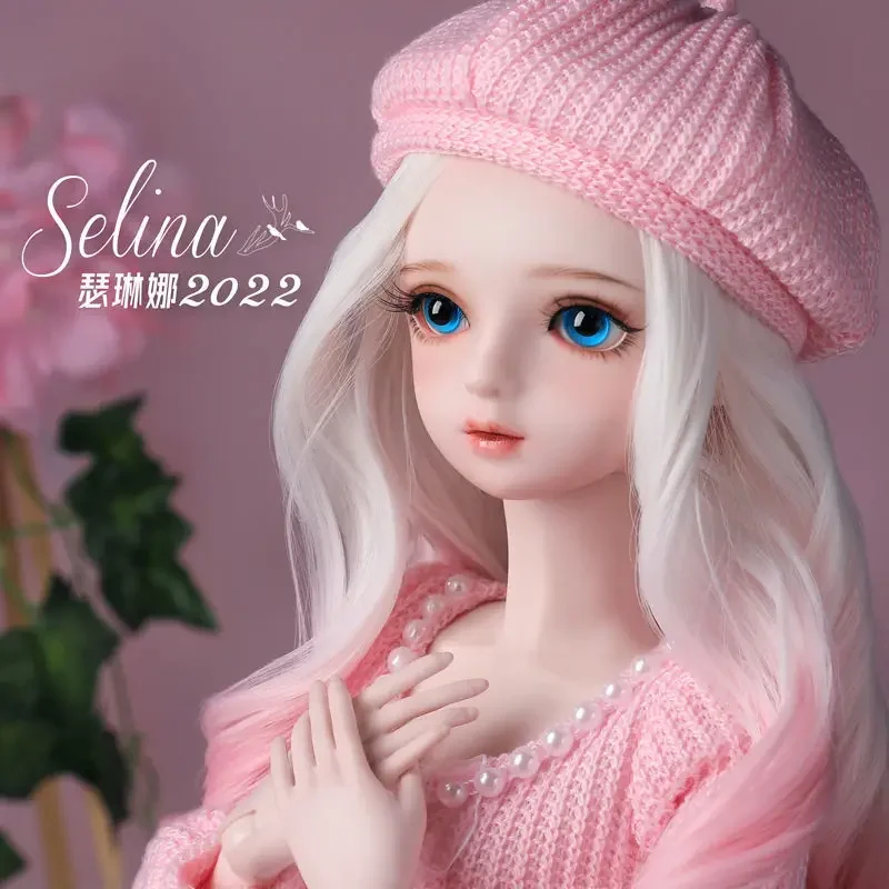 

60cm Handmake Up Bjd Doll Open Head 1/3 Replacment Wig Girl Bjd Toy Fullset Lolita Dress Doll with Glass Eyes for Birthday Gift