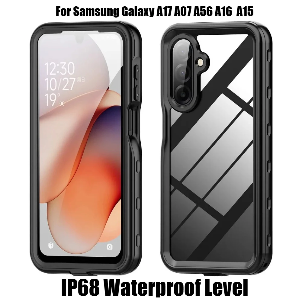 Minimalist IP68 Phone Case For Samsung Galaxy A07 A17 A16 A15 A56 A36 Rainproof and Dustproof Swimming Diving Protection Cover