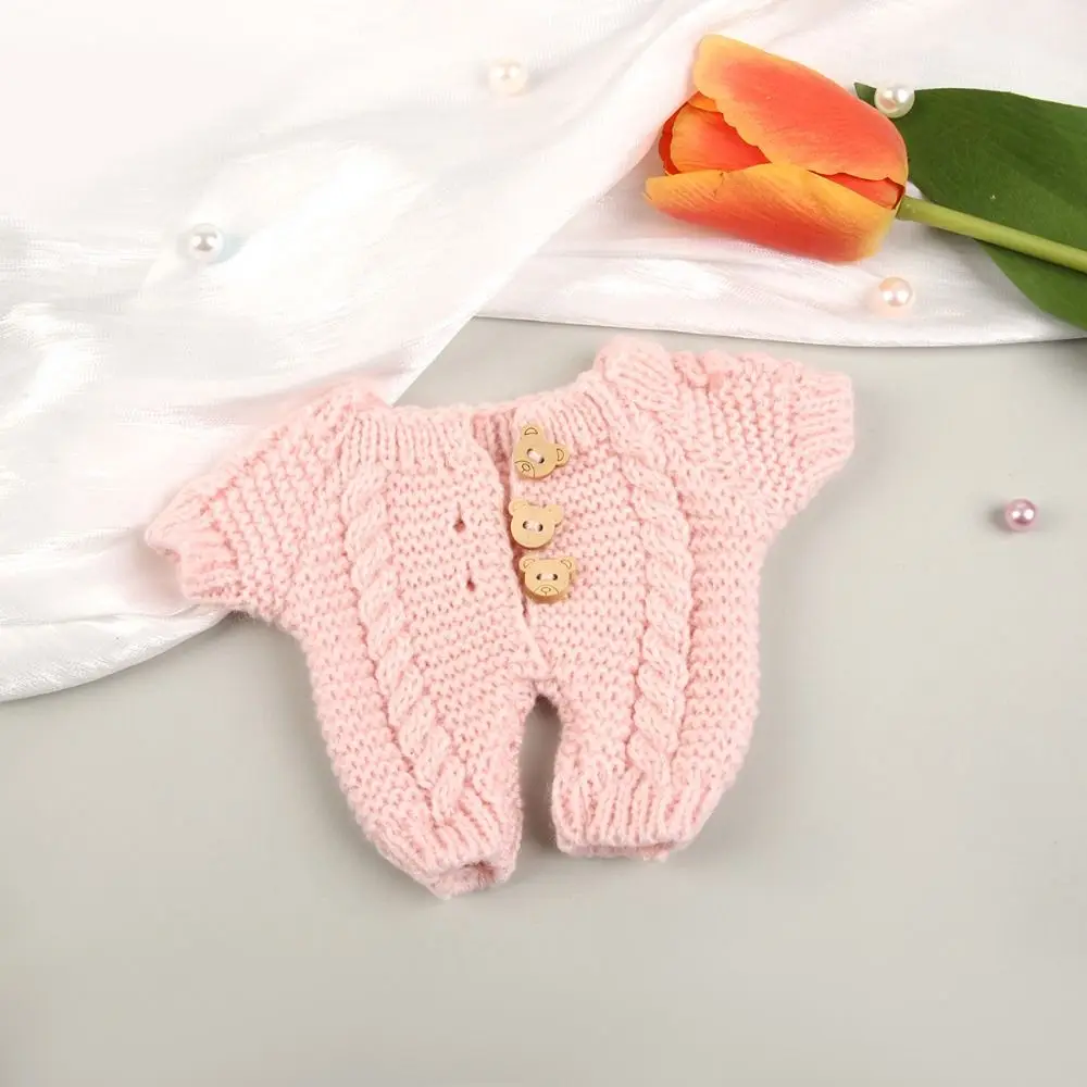Kid Gift Cute Button Sweater Lovely Clothing DIY 20cm Cotton Doll Clothes High Quality Onesie