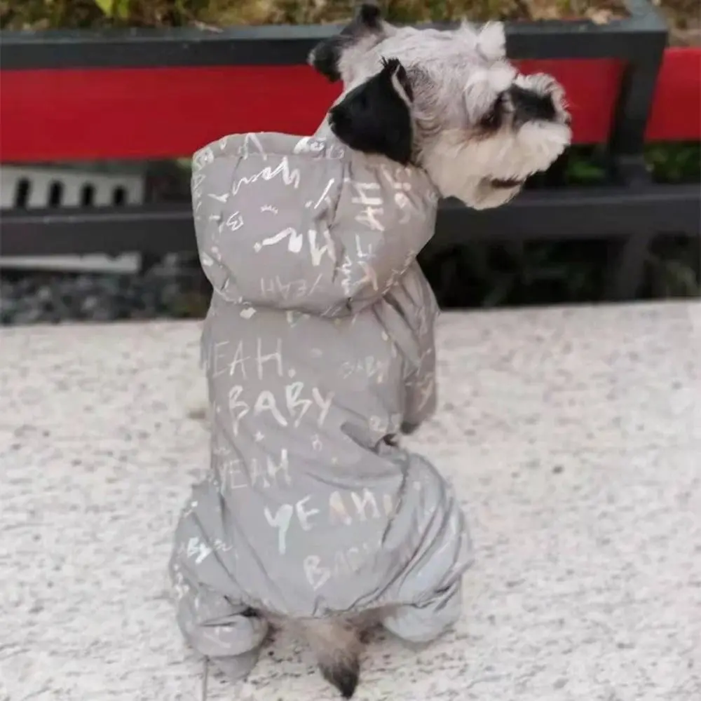 Modischer Wasserdichter Winter-Hundeoverall, Dickes Fleece, Warme Haustierbekleidung, Welpenjacke mit Laserbeschriftung, Geschenk für Mops und Teddy – Detail 9