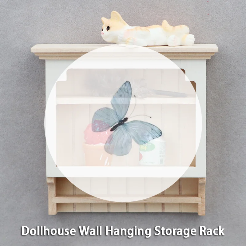 Wunderschöne Puppenhausmöbel im Maßstab 1:12 – Wandregal/Ausstellungsständer aus Holz zum Aufhängen an der Wand.