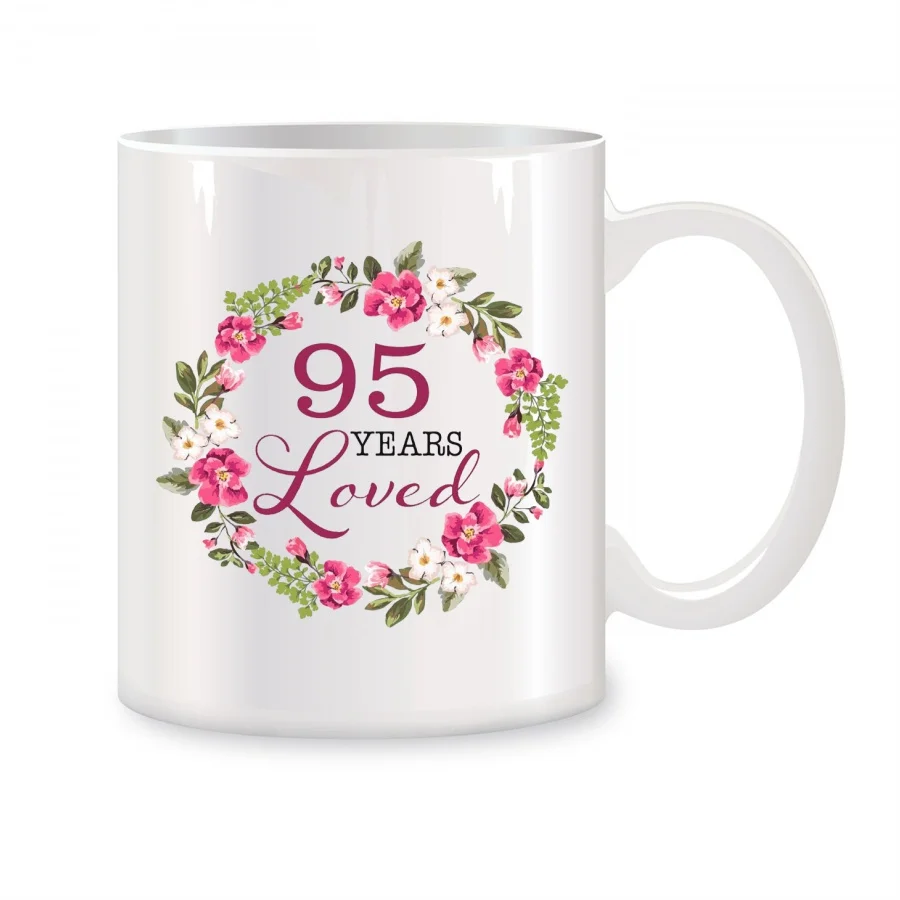 

95th Birthday Gifts for Women Mugs For Grandma, Mom, Daughter Birthday Gifts Novelty Coffee Ceramic Tea Cups White 11 oz