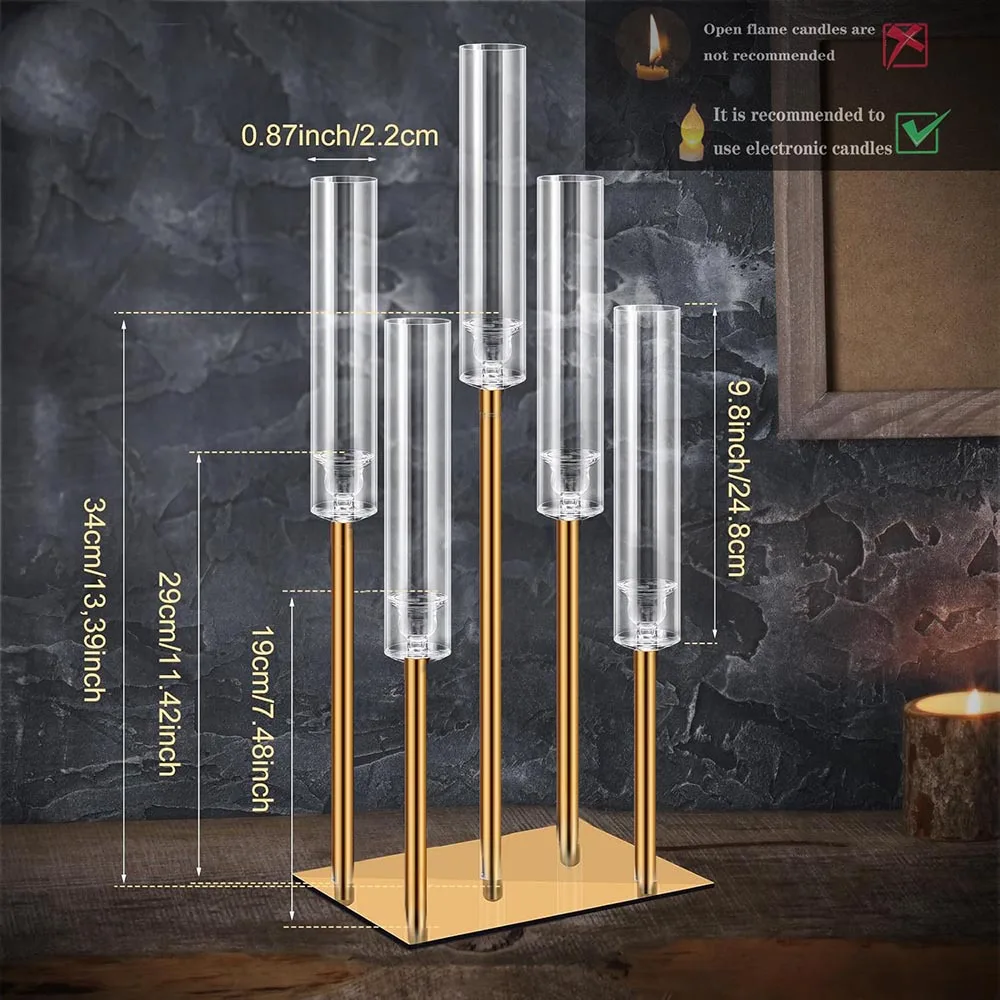 10 Stück Tischdekorationen, Metall-Kerzenhalter, Hochzeitsdekorationen – Detail 1