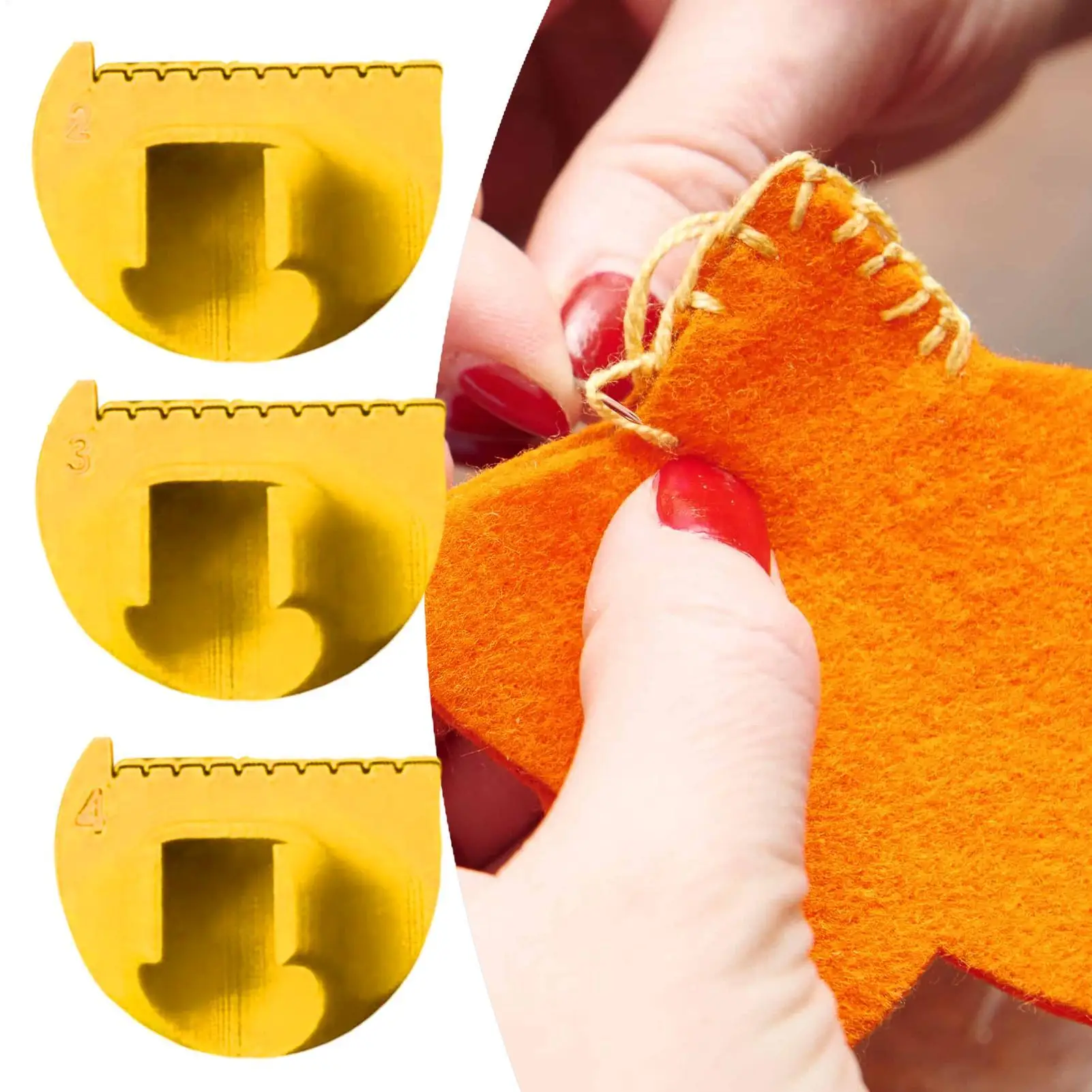 

3Pcs Easy Sewing Guide for Beginners Seniors Plastic Hand Sewing Tool with 4mm 3mm 2mm Spacing for DIY Crafting Thumb Guide