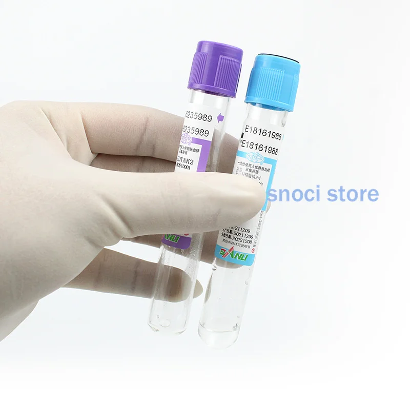 Lab Vacuum Blood Collection Tubes EDTAK2 Tube Blood Collection Tube sampling tube teaching Supplies 2ML 3ML 5ML 10ML 100Pcs