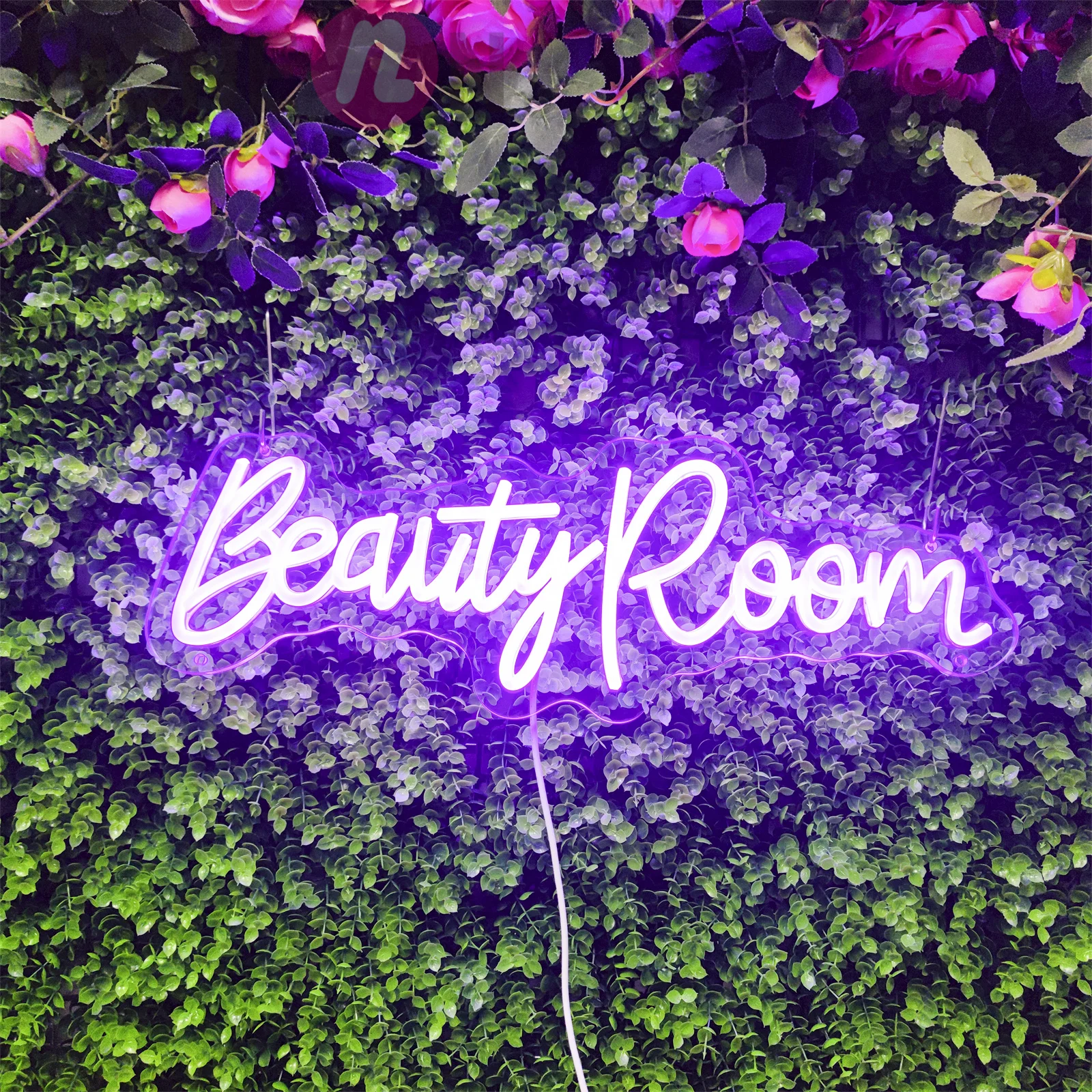 Beauty Roon Neon LED Light Sign for Salon, Purple, Beauty, Barber, Salon, Wall Art, Business Store, Logo, Indoor Neon Light