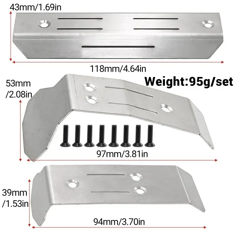 

Stainless steel chassis front rear anti-collision guard plates Upgrade Accessories For Trxs Mini Maxx RC Parts