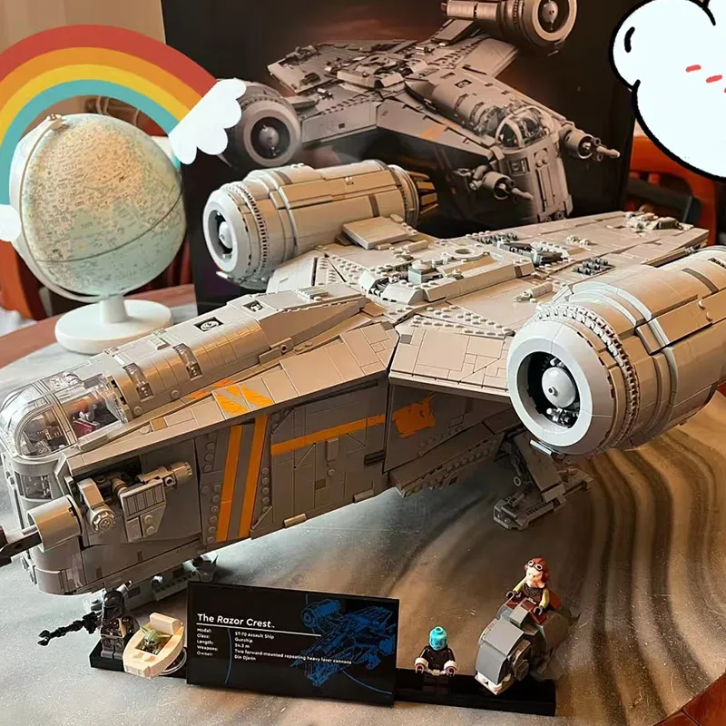 

6187Pcs The Razor Crest Building Blocks Model Compatible 75331 Spacecraft Bricks Toys for Boys Birthday Gifts ﻿decoration