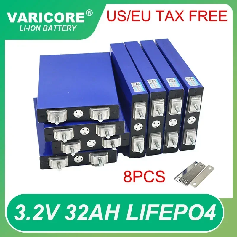 8szt 3.2v 102Ah 105Ah 100A Grade A Lifepo4 Bateria litowo-żelazowo-fosforanowa do 12v Campers Wózek golfowy Off-Road Off-grid Solar Wind