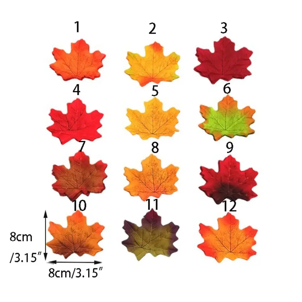 Feuilles d'érable artificielles, 50 pièces/paquet