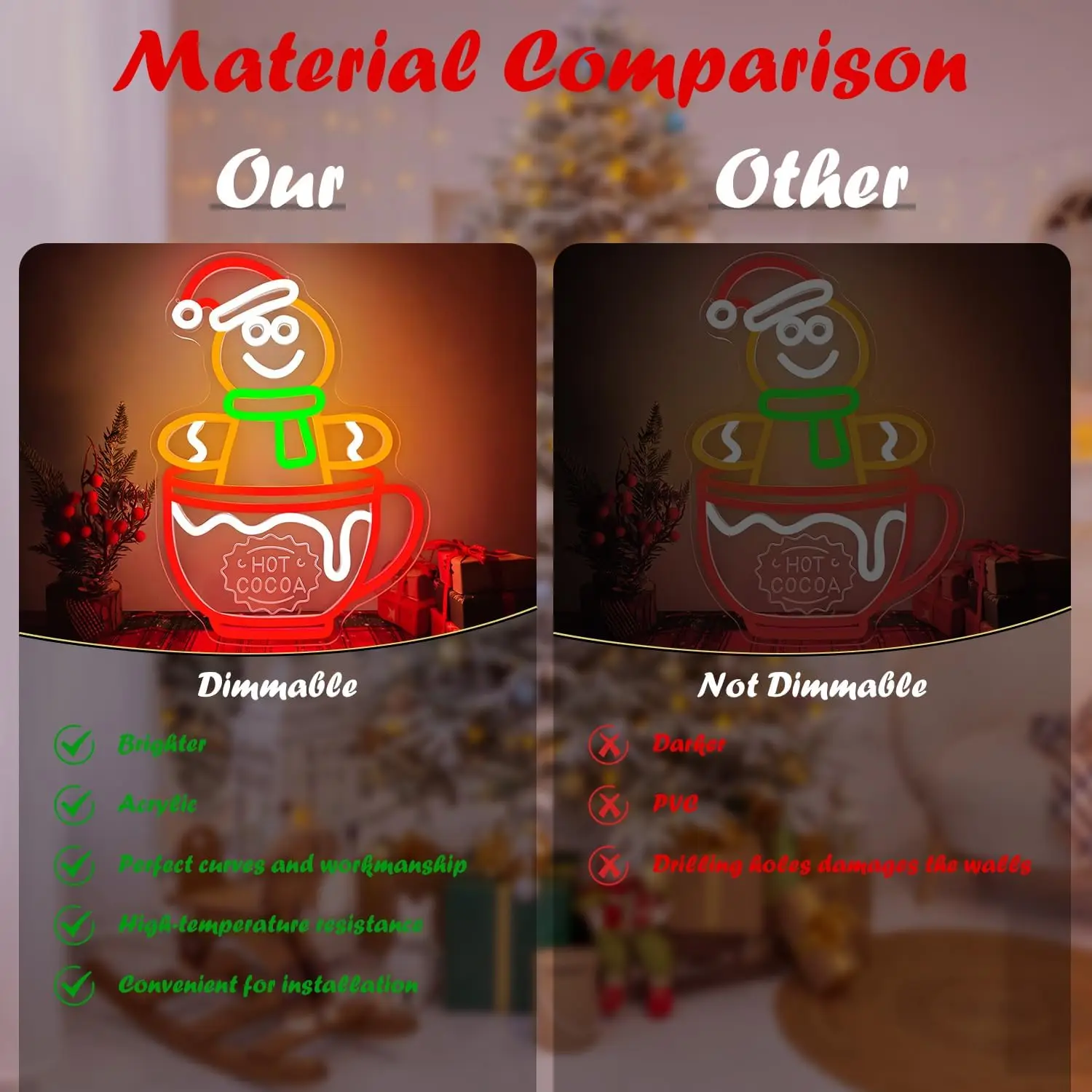 عيد الميلاد النيون تسجيل الكاكاو الزنجبيل رجل ضوء النيون ل الكاكاو بار مكتب الحفلات غرفة المعيشة جدار ديكور عيد الميلاد النيون جدار تسجيل #6