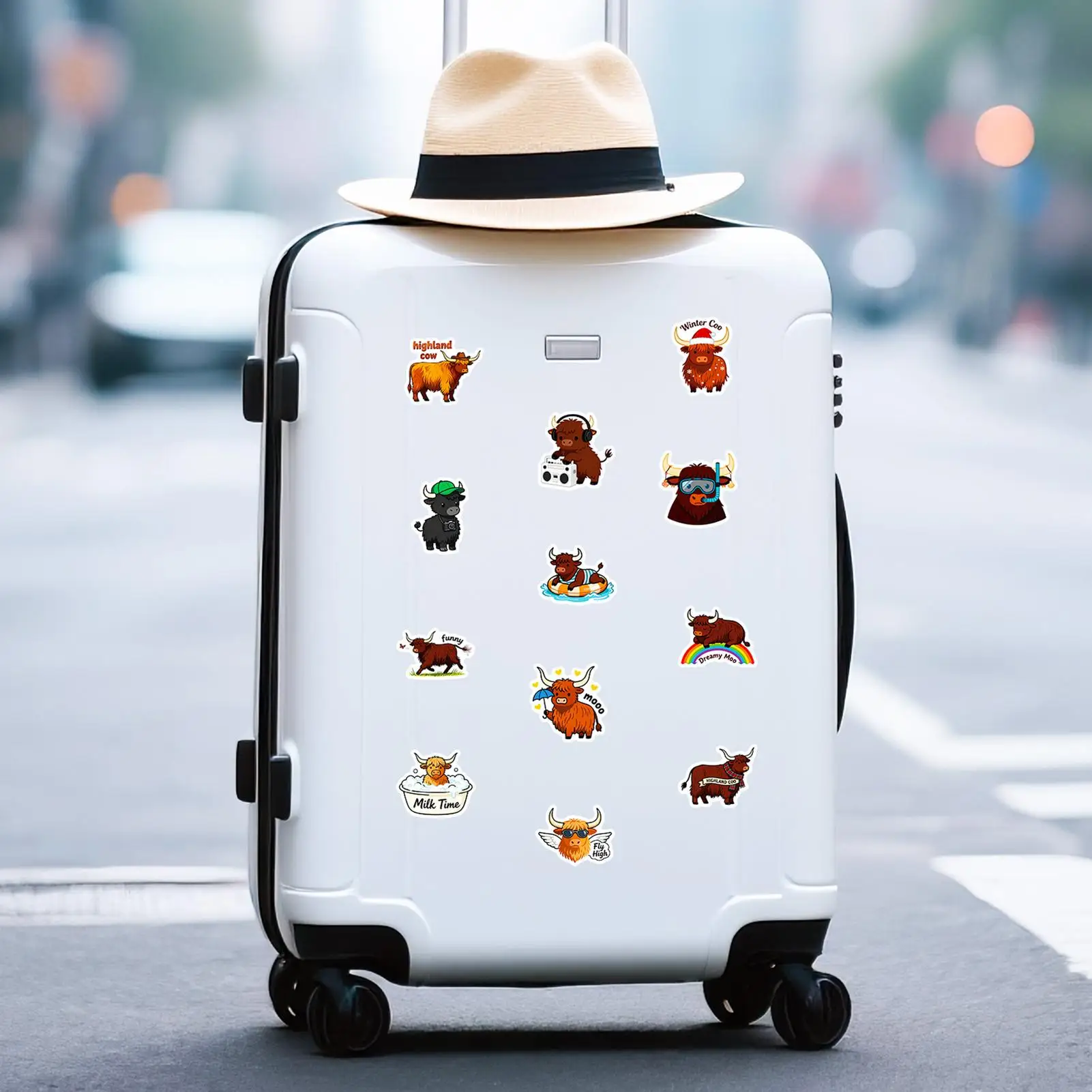 بقرة طباعة ملصقات 56 قطعة مقاوم للماء لطيف الديكور الشارات ملصقات الحيوان للأطفال حفلة الكبار سكرابوكينغ عيد الميلاد #1