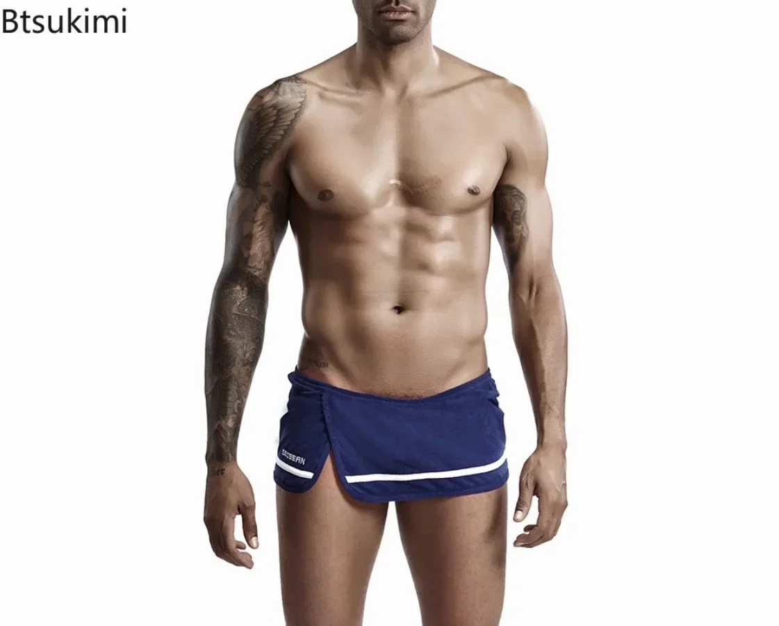 New Men's Cotton Sport Underwear Home Casual Gym Clothes Sexy Side Split Men Boxer Briefs Fitness Workout Breathable Underpants