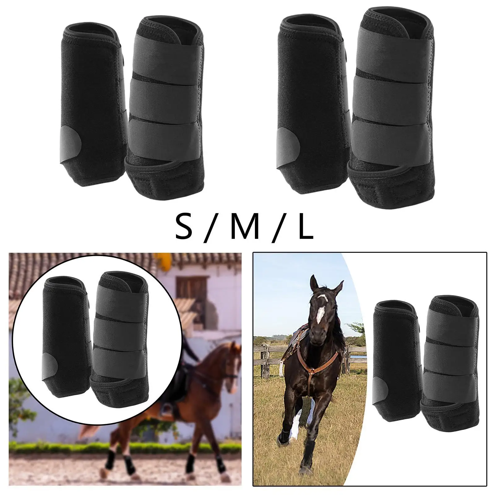 2Pcs Horse Boots Guard Adjustable Neoprene Shock Absorbing Leg Wraps Leg