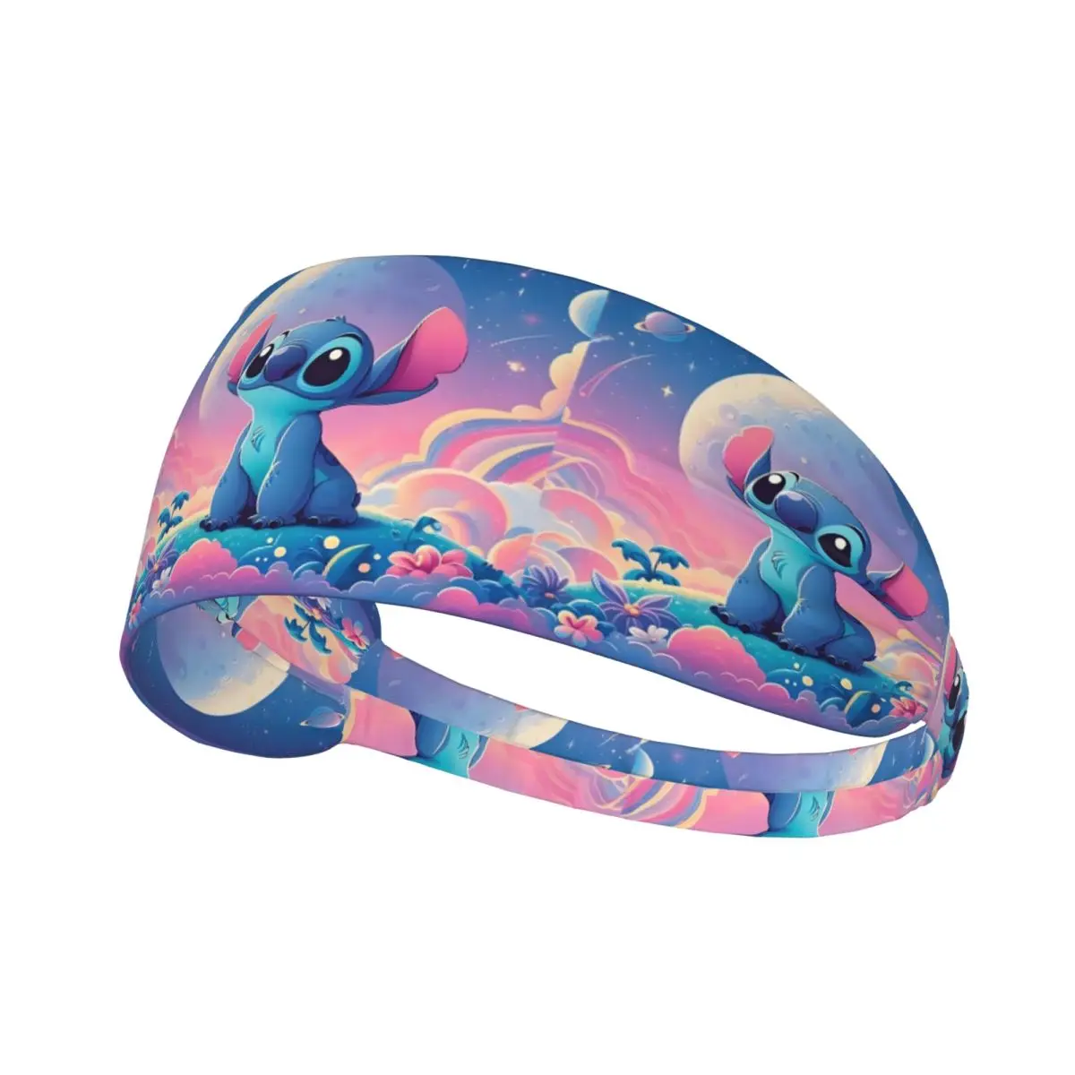 

Custom Cartoon Lilo And Stitch Sports Headbands for Basketball Non Slip Elastic Anime Kawaii Moisture Wicking Sweatband