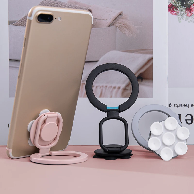 

Rotate Foldable Phone Holder Suction Cup Magnet Holder For Finger Ring Rotatable Mobile Phone Stand Support Universal For Phone