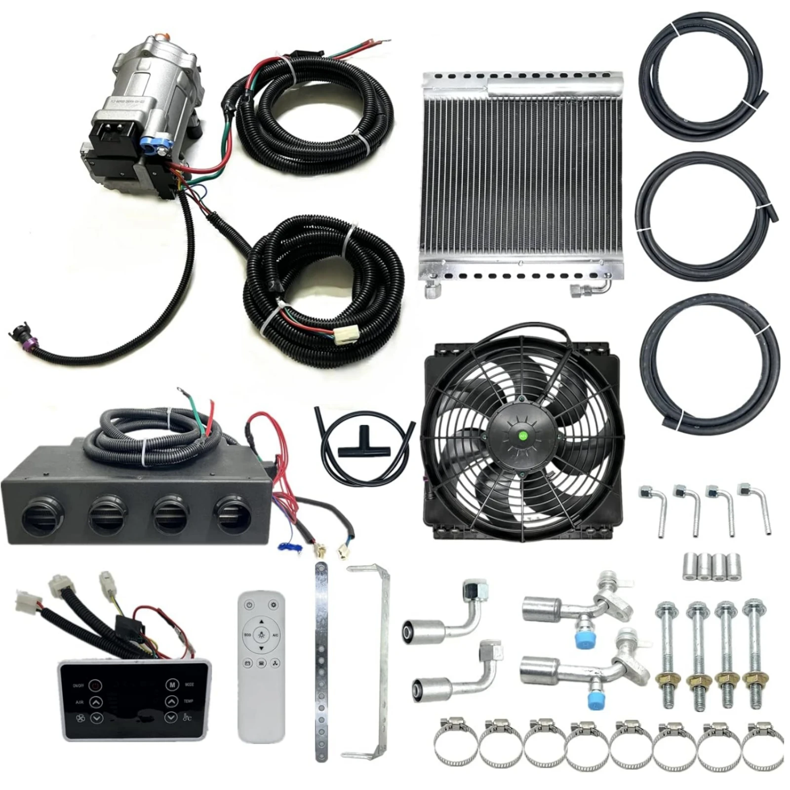 RV65F car electric air conditioning system assembly, DC air conditioning kit, suitable for camping vehicles, trucks, RVs, pickup