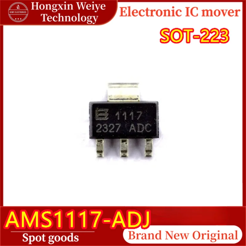 (10/50Pieces) AMS1117-ADJ SOT-223 1A Adjustable Low Dropout LDO Voltage Regulator IC Original New Fast Shipping