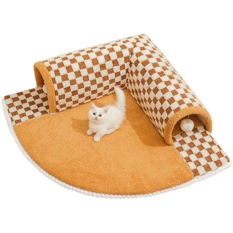 

Cat Bed Tunnel 2 in 1 Cat Bed Cave with Plush Ball Scratch Resistant Cozy Cat Bed Cave Tunnel Tube Cat Bed Cat Toys for Puppy