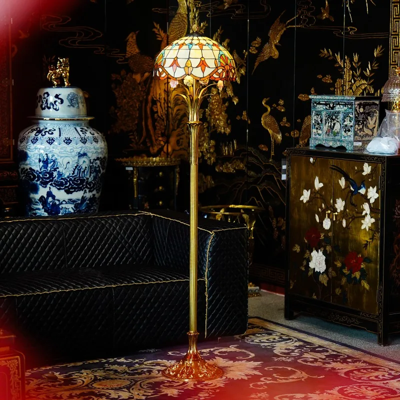 TD84 American retro baroque, style floor lamp, dining room, bedroom, office floor ornament