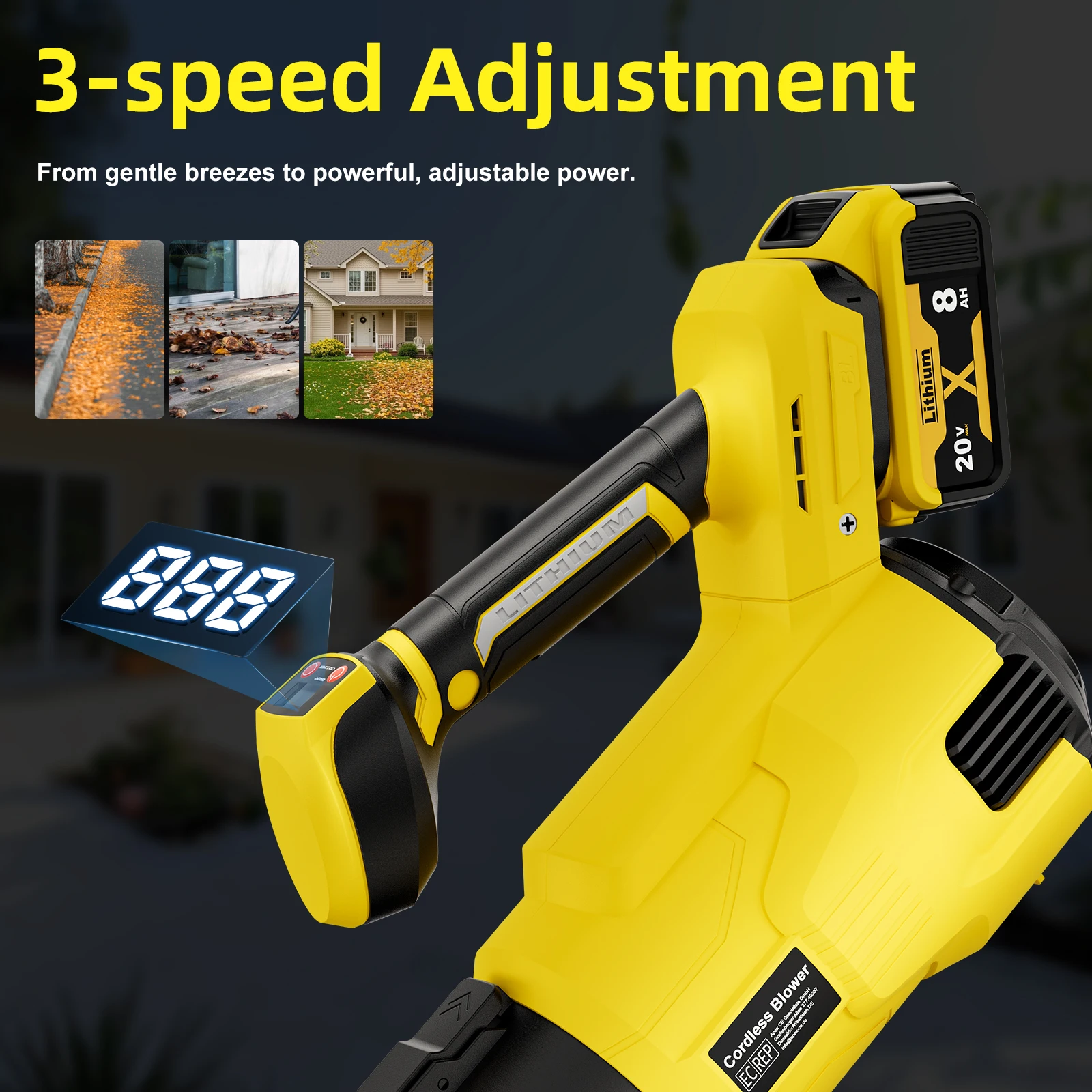 منفاخ أوراق الشجر اللاسلكي لبطارية ديوالت 18 فولت 3 سرعات منفاخ مدفع محمول قوي للغاية لأداة تنظيف أوراق الغبار والثلج