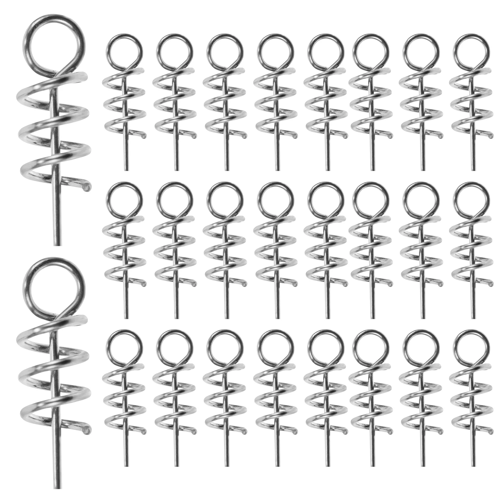 

50 Pcs Crank Hook Spring Fixed Lock Pin Screw Needle Lure Baits Worms Fishing Latch