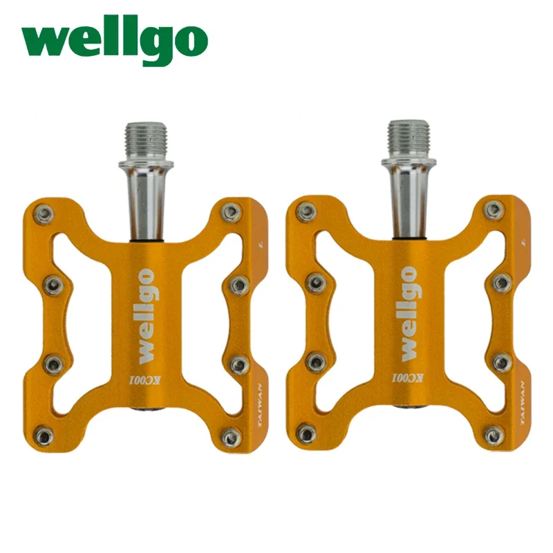 Wellgo Original KC001 Aluminum Body Cr-Mo Spindle Sealed Bearing Bicycle Pedal for BMX MTB Road City Bike Cycling Parts