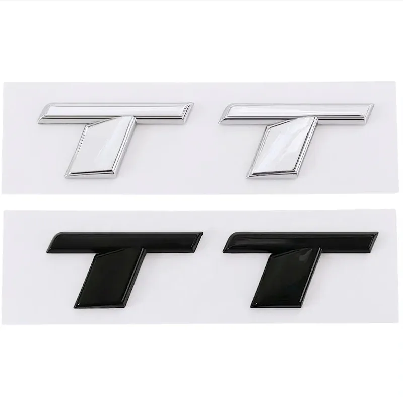 3d ABS Chrome Black TT Logo Letters Car Trunk Emblem Badge Decal For Audi TT RS MK1 8N 8J MK3 8S MK2 TT Sticker Accessories